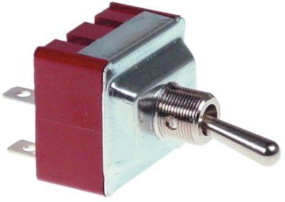 ROCKER SWITCH 250V 3NO 15A TRÅD M12X0.75 - ON -Off Flat Sticks 6.3 mm