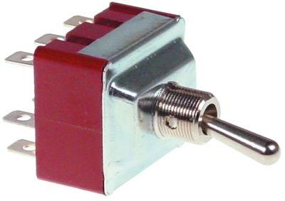 Tilter Switch 250V 3CO 15A Tråd M12X0.75 - ON -on Flat Sticks 6.3 mm