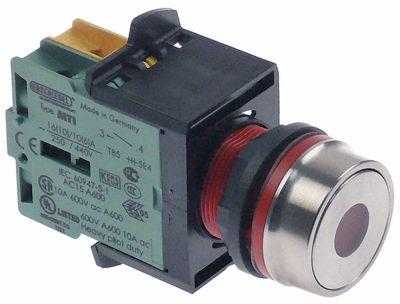 Tryckknappar 250V röd 1NO/indikatorlampa