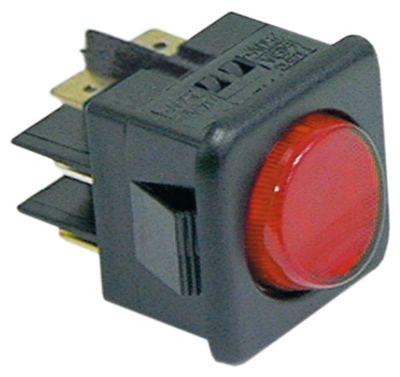 Momentary Rocker Switchmonteringsmätningar 27.8x25mm Red 2CO 250V 16A