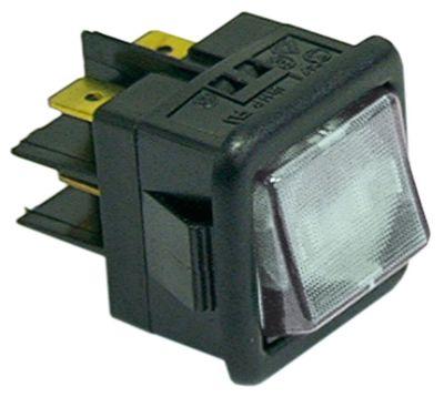 ROCKER SWITCH MONTERING Mätningar 27.8x25mmClear 2CO 250V 16A upplyst