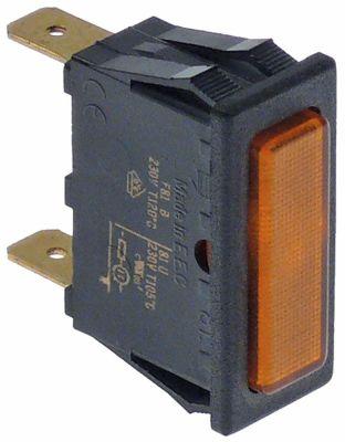 Signallampa Byggd -I -dimensioner 32x14mm 230V -anslutning Flat Plug 6.3 mm temp.Best. 105 ° C.