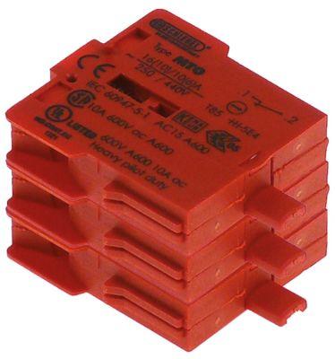Kontaktblock 250V röd 3NC