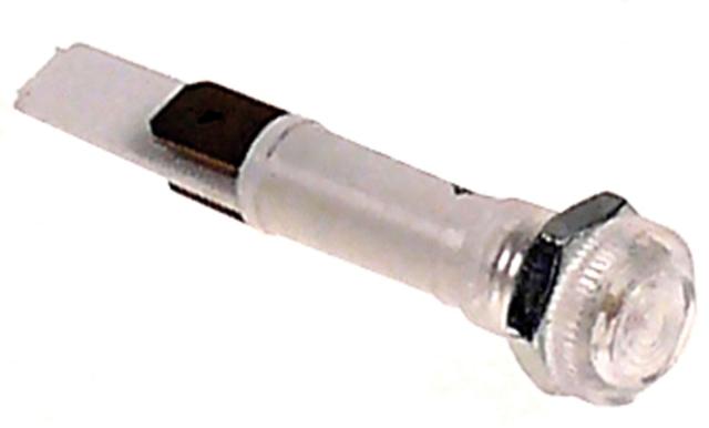 Signallampe ø 10mm 230V gul/rød med beskyttelseshætte Temp.best. 120°C