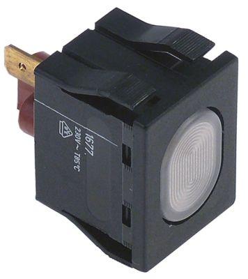 Signallampplock -up -dimensioner 30x22mm 230V Vit anslutning Flat Plug 6.3 mm Temp.Best. 85 ° C.