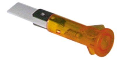 Signallampa Ø 10mm 400V gul anslutning Flat Plug 6.3 mm VPE 5 st.