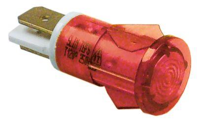 Signallampa Ø 12mm Installationsdimensioner Ø12mm 230V Röd anslutning Flat Plug 6.3 mm Rund VPE 5 st.