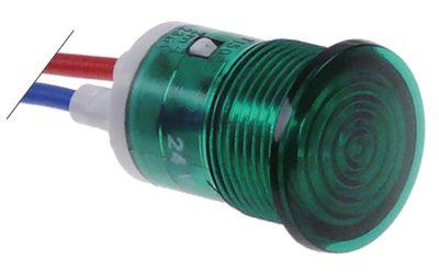 Signallampa Ø 16mm grön anslutning Kabelkabel Längd 200 mm LED Temp.Best. 150 ° C 24VDC