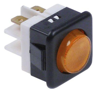 Signallampplock -up -dimensioner 27,8x25mm 250V gul anslutning Flat Sticks 6,3 mm