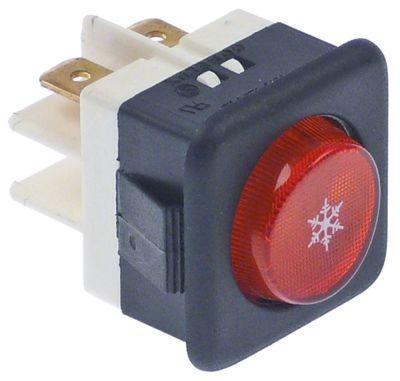 Signal Lamp Publishing Dimensions 27.8x25mm 230V Red Connection Flat Plug 6.3 Mm Temp.Best. 125 ° C.