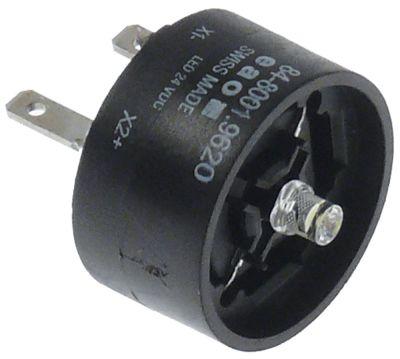 Signallampa Ø 22mm 24V Vit anslutning Flat Sticks 2,8 mm plast