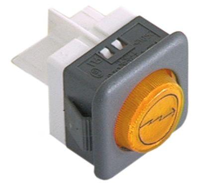 Signallampplock -up -dimensioner 27.8x25mm 230V Gul anslutning Flat Plug 6.3 mm