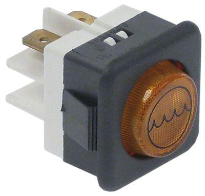 Signallampplock -up -dimensioner 27.8x25mm 230V Gul anslutning Flat Plug 6.3 mm