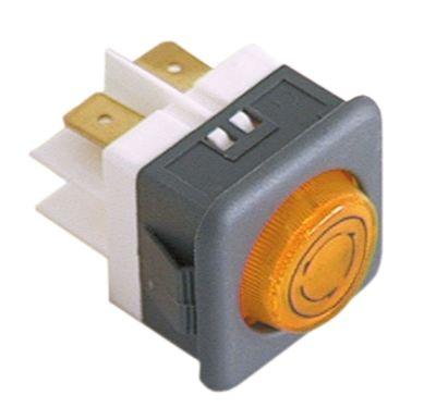 Signallampplock -up -dimensioner 27.8x25mm 230V Gul anslutning Flat Plug 6.3 mm