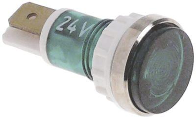 Signallampa Ø 12mm 24V Grön anslutning Flat Sticks 6,3 mm