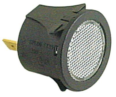 Signallampa Ø 25mm 230V vit anslutning Flat Plug 6.3 mm temp.Best. 120 ° C.