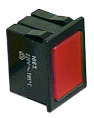 SignallAmppLock -Up -Dimensioner 30x22mm 230V Red Connection Flat Plug 6.3 MM IP44 Temp.Best. 85 ° C.