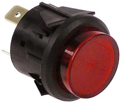 Signal Lamp Ø 25mm 230V Red Connection Flat Sticks 6.3 mm