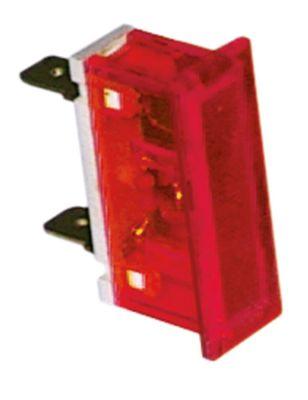 SignAllampan PublicerSdimensioner 34x10mm 230V Red Connection Flat Plug 6.3 Mm 1W Temp.Best. 105 ° C.