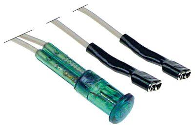 Signallampa ø 9mm 230V grön med kabel