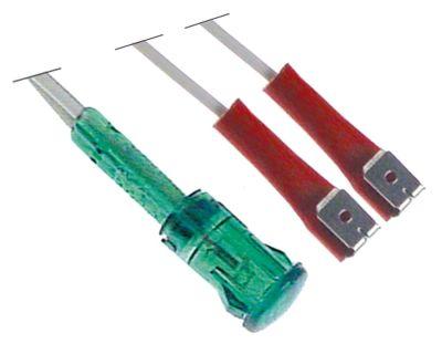 Signallampa ø 10mm 230V grön Kabellängd 250mm