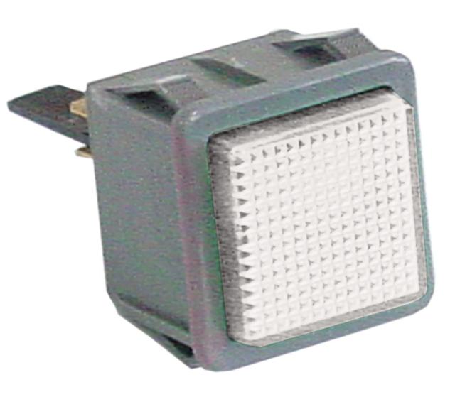 Signallampe Indbygningsmål 28,5x28,5mm 230V gennemsigtig