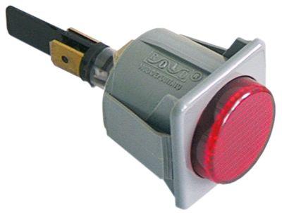 Signallampa Monteringsmått 28,5x28,5mm 230V röd