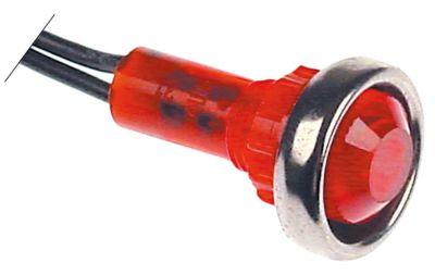 Signallampa ø 10mm 230V röd Kabellängd 250mm