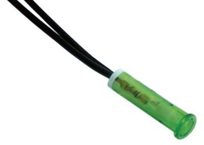 Signallampa ø 6mm 230V grön Kabellängd 200mm