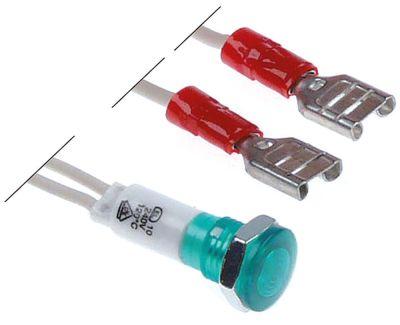 Signallampa ø 10mm 250V grön Kabellängd 200mm