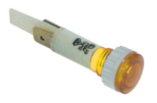 Signallampe ø 10mm 400V gul Tilslutning Fladstik 6,3 mm Fatning Skruefatning