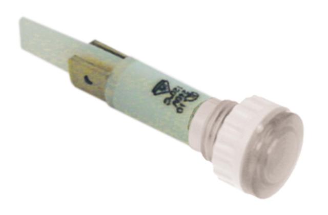 Signallampe ø 10mm 400V gennemsigtig Tilslutning Fladstik 6,3 mm Fatning Skruefatning