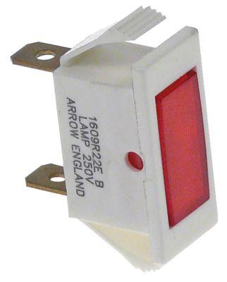 Signallampa Monteringsmått 27x12mm 250V röd