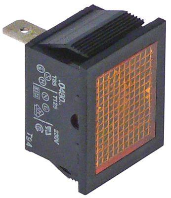 Signallampa Monteringsmått 27,2x22,2mm 230V gul