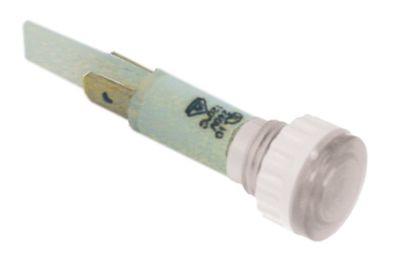 Signallampa Ø 10mm 230V transparent anslutning Flat Plug 4,8 mm uttagsskruvmassa