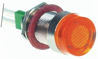 Signallampa ø 12mm 400V gul Anslutning Kabel 200mm