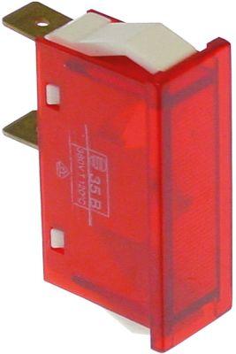 Signallampan Publiceringsdimensioner 34x10mm 380V Red Connection Flat Plug 6.3 mm Temp.Best. 120 ° C.