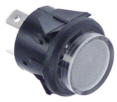 Signallampa Ø 25mm 230V vit anslutning Flat Plug 6.3 mm temp.Best. 85 ° C.