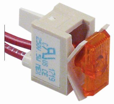 Signal Lamp Orange Snap Connection 250V Anslutningskabel 200 mm Installation Dimensioner 20x13mm