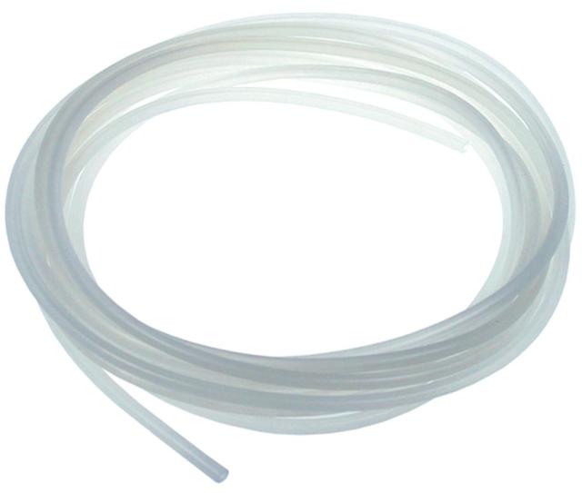 Silikoneslange ID ø 4mm UD ø 7mm L 5m transparent T.maks. 200°C til slangepumpe Dosering