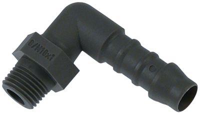 Slanganslutning Plast vinklad Gänga M10x1