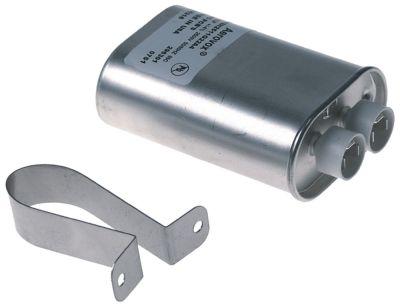 HV Chargor 115 µF 2500V Aluminiumansluning Flat Sticks 6,3 mm H 40mm L 107mm B 66mm