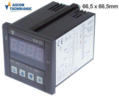 Elektronikstyrning 100-240V InstallationsDimensioner 66,5x66,5mm PT100/TC (J, K, S, R, T)/MV