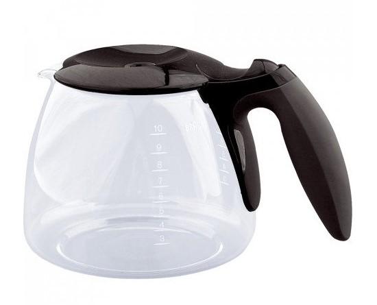 Braun kaffekanna med svart lock