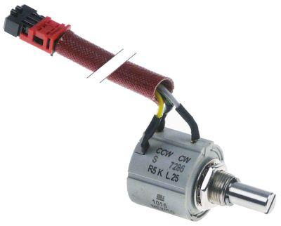 Potentiometer kabel längd 250 mm axel Ø 63 mm axellängd 12mm plugtyp röd