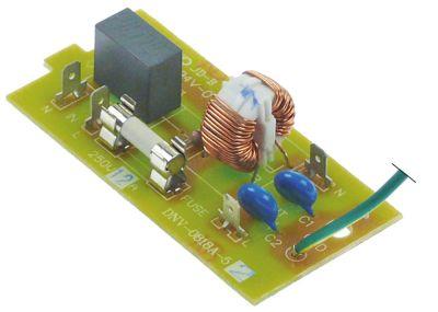 Netfilter 250V 50/60Hz -anslutande platt plug 4,8 mm PCB