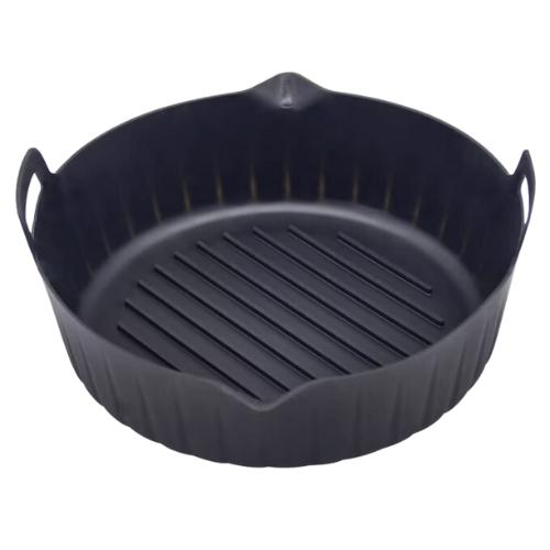 Svart rund silikonform till airfryer Ø 21x6 cm