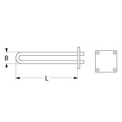 Uppvärmningselement 2500W 220V Värmekretsar 1L 375mm W 32mm H 28mm Termostatärmar Ø 10mm