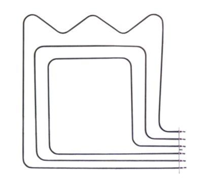 Värmare 2500W 240V L 515mm L1 55mm L2 460mm B1 386mm B2 126mm Square Flang