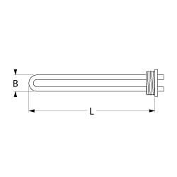 Värmare 1000W 220V L 205mm Skruvflänsanslutning Flat Sticks 6.3 mm Tråd 3/4 